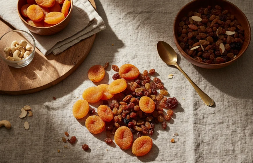 affordable dry fruits india: premium product photography on warm linen
