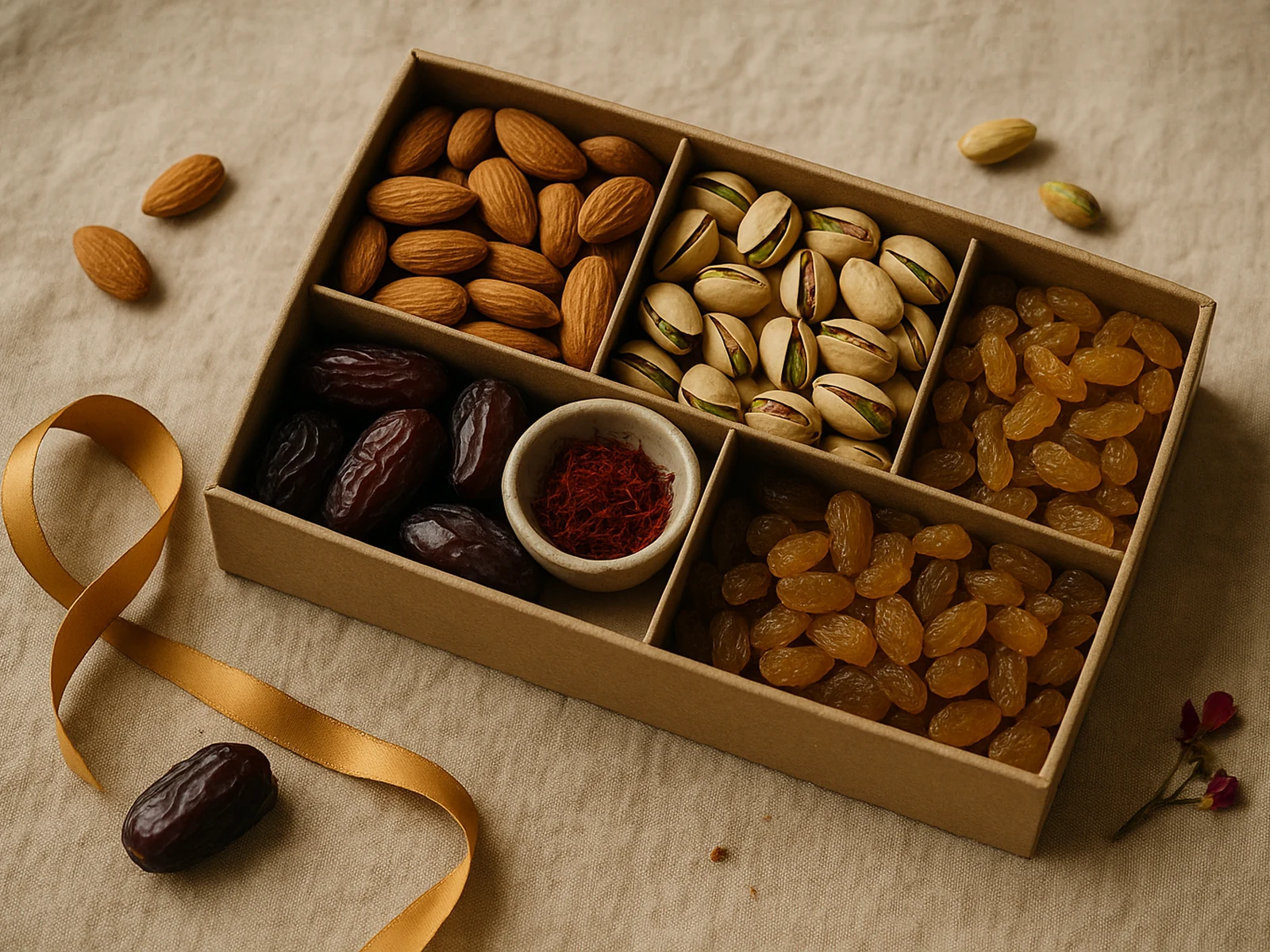 Premium dry fruit gift hamper with kraft box