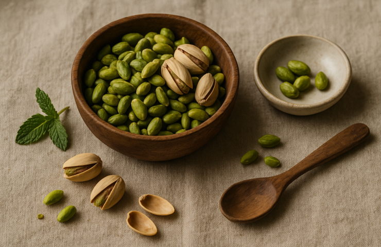 Premium pistachios in a bowl on warm linen, Ammari Foods cover image
