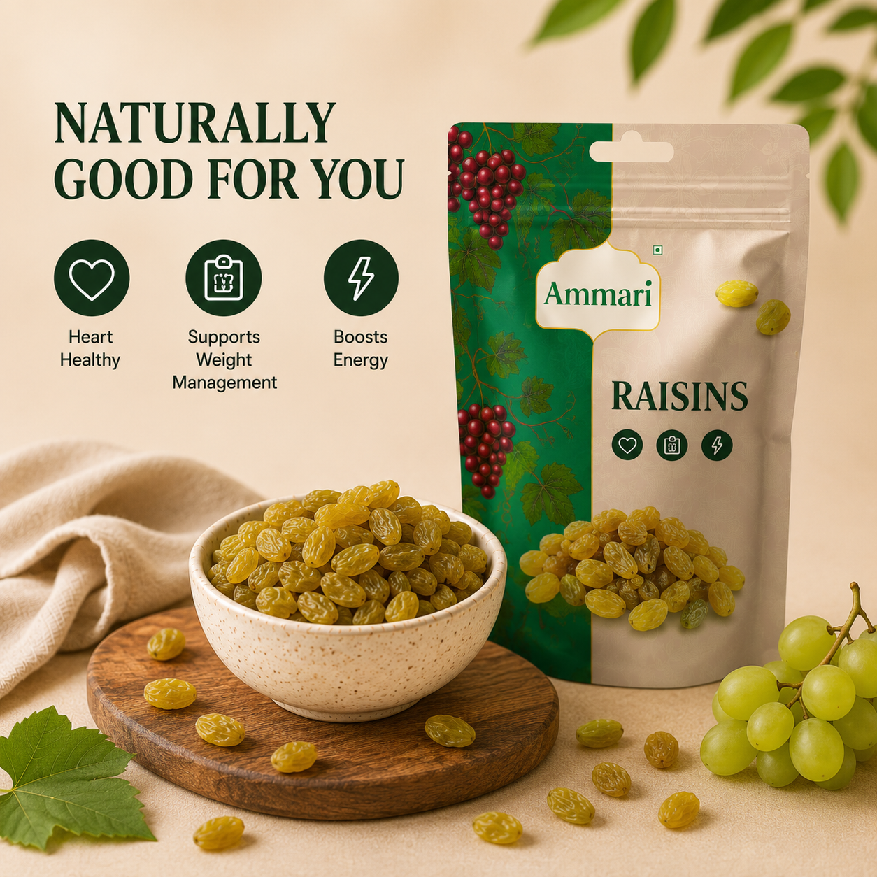 Indian Green Raisins (Kishmish)
