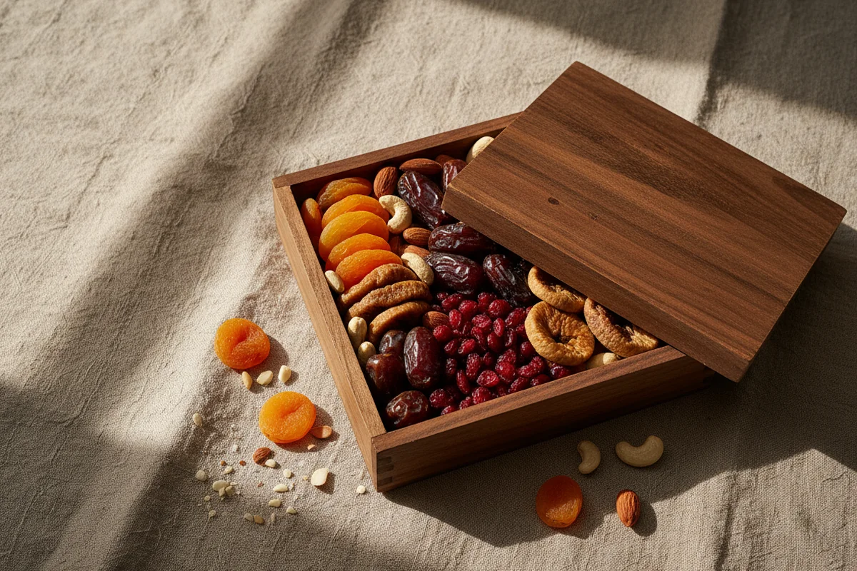 customized dry fruit gift box with logo: section image