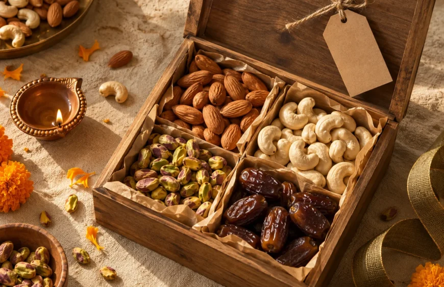 customized corporate gift box with logo — dry fruit corporate gifting, Diwali season